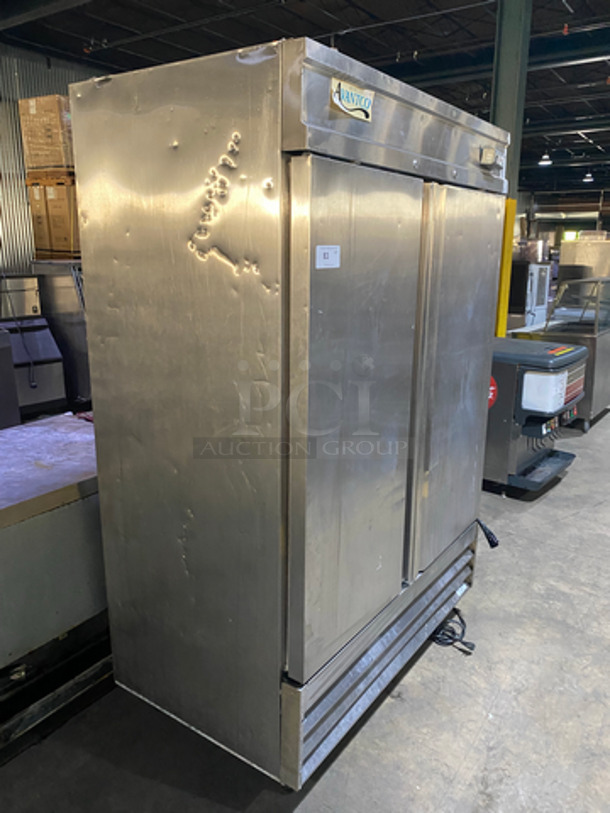 Avantco Commercial 2 Door Reach In Refrigerator! With Poly Coated Racks! All Stainless Steel! Model CFD2RR! 115V! On Commercial Casters! - Image 2 of 8