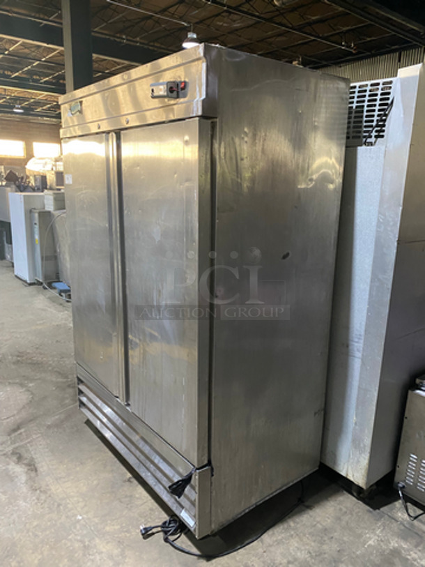Avantco Commercial 2 Door Reach In Refrigerator! With Poly Coated Racks! All Stainless Steel! Model CFD2RR! 115V! On Commercial Casters! - Image 3 of 8