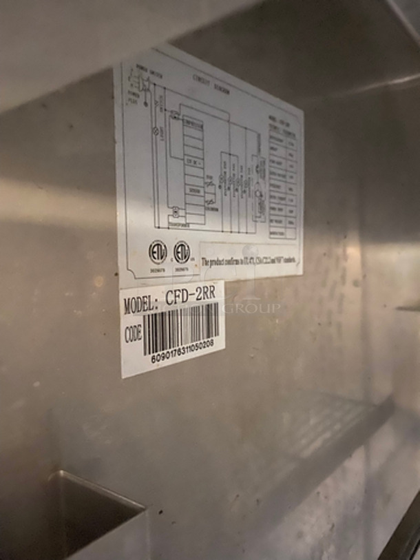 Avantco Commercial 2 Door Reach In Refrigerator! With Poly Coated Racks! All Stainless Steel! Model CFD2RR! 115V! On Commercial Casters! - Image 5 of 8