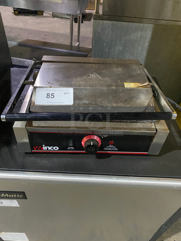 Winco Commercial Countertop Flat Top Panini Press! All Stainless Steel! Model ESG1 Serial ESG01010000941! 120V!