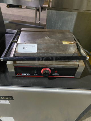 Winco Commercial Countertop Flat Top Panini Press! All Stainless Steel! Model ESG1 Serial ESG01010000941! 120V!