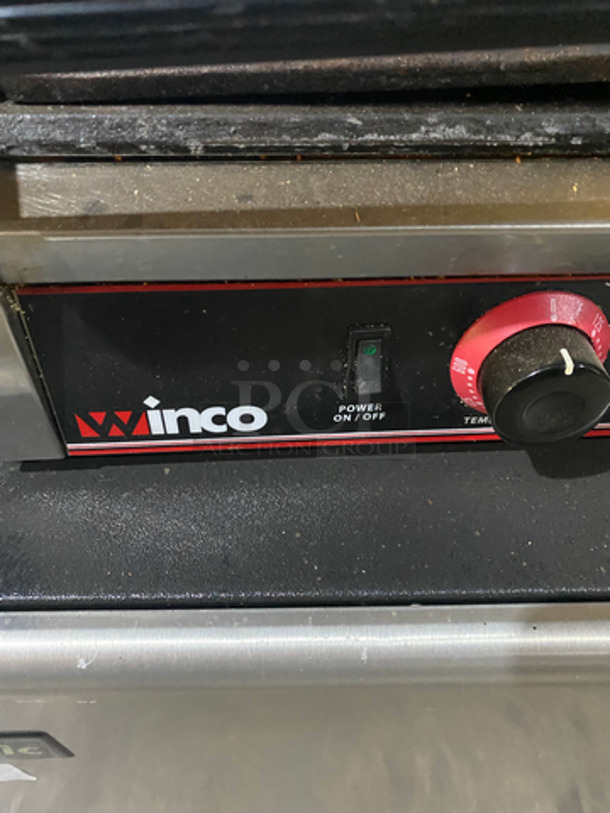Winco Commercial Countertop Flat Top Panini Press! All Stainless Steel! Model ESG1 Serial ESG01010000941! 120V! - Image 5 of 7