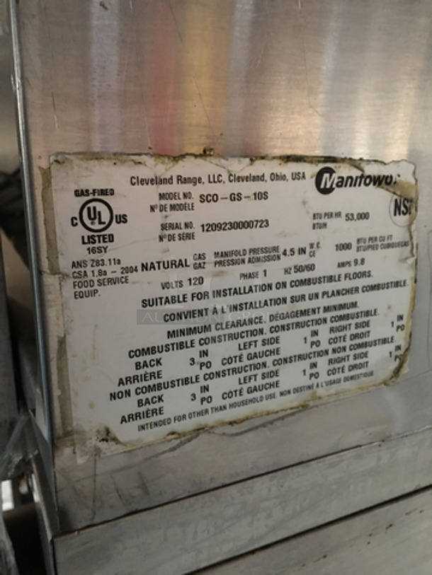 GREAT! Sunfire Double Stacked Natural Gas Powered Convection Ovens! All S.S! With One View Through Door & One Solid Door! Model SCOGS10S Serial 1209230000723! On Commercial Casters! 2 X Your Bid! Makes One Unit! - Image 8 of 9