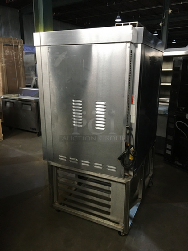 Sweet! Baxter Commercial Natural Gas Powered Mini Rack Rotating Convection Oven! With Full Size Sheet Pan Rack Holder Underneath! All Stainless Steel! With View Through Doors! On Commercial Casters! - Image 3 of 9