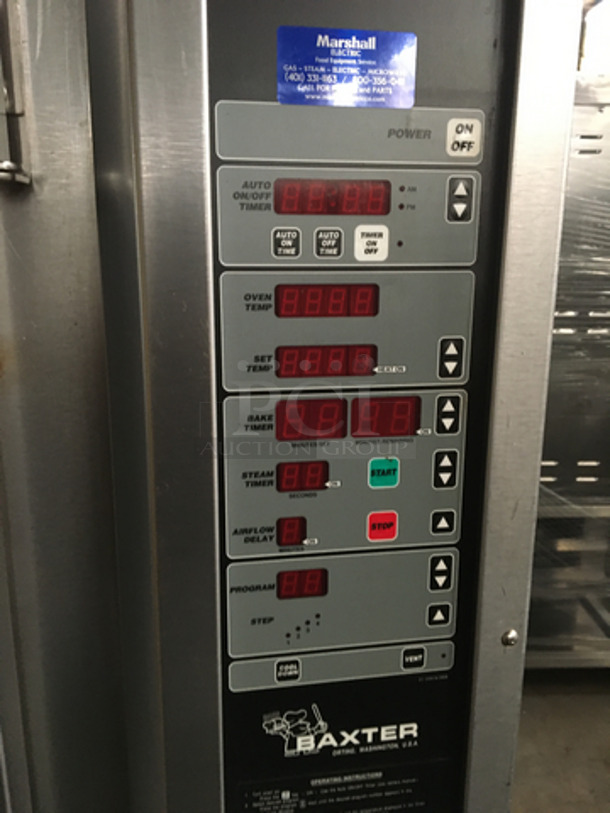 Sweet! Baxter Commercial Natural Gas Powered Mini Rack Rotating Convection Oven! With Full Size Sheet Pan Rack Holder Underneath! All Stainless Steel! With View Through Doors! On Commercial Casters! - Image 7 of 9