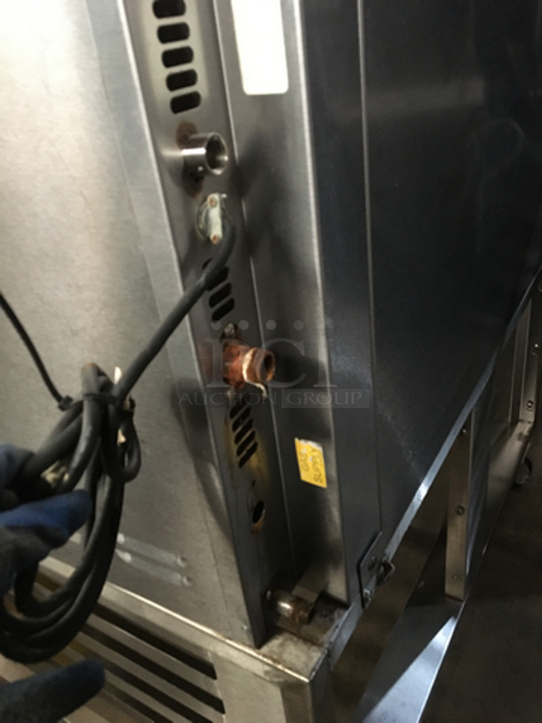 Sweet! Baxter Commercial Natural Gas Powered Mini Rack Rotating Convection Oven! With Full Size Sheet Pan Rack Holder Underneath! All Stainless Steel! With View Through Doors! On Commercial Casters! - Image 8 of 9