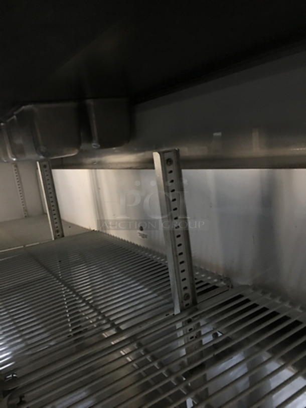 True Commercial Refrigerated Sandwich Prep Table! With Right Side Prep Area! With 3 Doors Underneath Storage Space! Model TSSU7208 Serial 7296097! 115V 1Phase! - Image 7 of 10