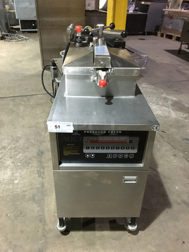 FAB! 2019 LIKE NEW! Shineho Equipment Electric Powered Pressure Fryer! Model P007! All Stainless Steel! On Casters!