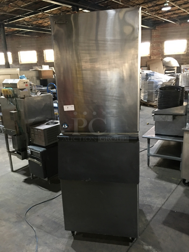 WOW! Hoshizaki Commercial Ice Making Machine! On Ice Bin! All Stainless Steel! Model KM1340MRH Serial C05980A! 208/230V 1Phase! On Legs! 2 X Your Bid! Makes One Unit!