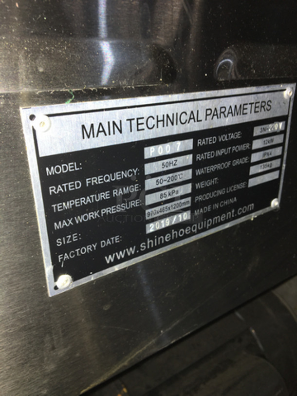 FAB! 2019 LIKE NEW! Shineho Equipment Electric Powered Pressure Fryer! Model P007! All Stainless Steel! On Casters! - Image 9 of 10