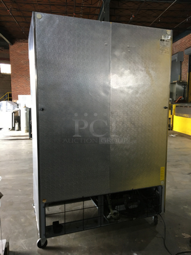 Artic Air Commercial 2 Door Reach In Freezer! With Poly Coated Racks! All Stainless Steel! Model AF49 Serial 380755! 115V 1Phase! On Commercial Casters! - Image 4 of 11