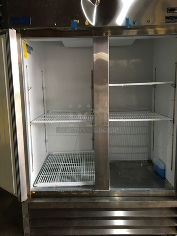 Artic Air Commercial 2 Door Reach In Freezer! With Poly Coated Racks! All Stainless Steel! Model AF49 Serial 380755! 115V 1Phase! On Commercial Casters! - Image 5 of 11