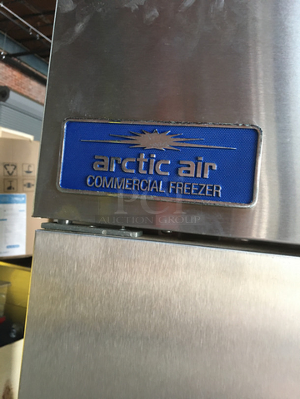 Artic Air Commercial 2 Door Reach In Freezer! With Poly Coated Racks! All Stainless Steel! Model AF49 Serial 380755! 115V 1Phase! On Commercial Casters! - Image 10 of 11