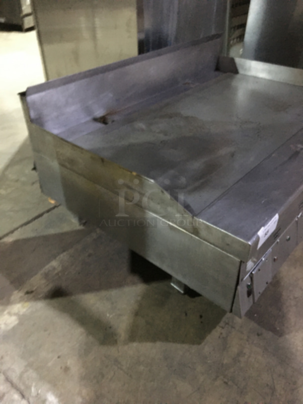 Garland Commercial Countertop Natural Gas Powered 48 Inch Flat Griddle! With Back & Side Splashes! All Stainless Steel! On Legs! - Image 2 of 6