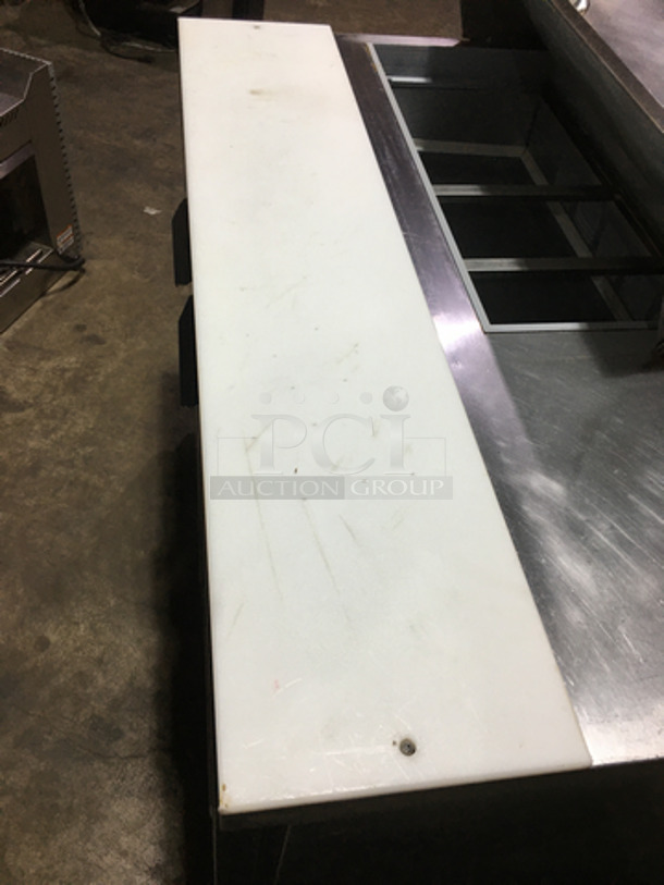 Beverage Air Commercial Refrigerated Sandwich Prep Table! With 2 Door Underneath Storage Space! With Commercial Cutting Board! All Stainless Steel! Model SPE48HC08 Serial 12900631! 115V 1Phase! On Casters! - Image 10 of 11