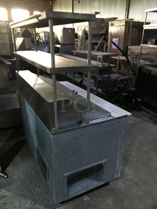 Universal Coolers Commercial Refrigerated Sandwich Prep Table! With 2 Door Underneath Storage Space! With Commercial Cutting Board! With Overhead Serving Shelf! All Stainless Steel!  - Image 4 of 10