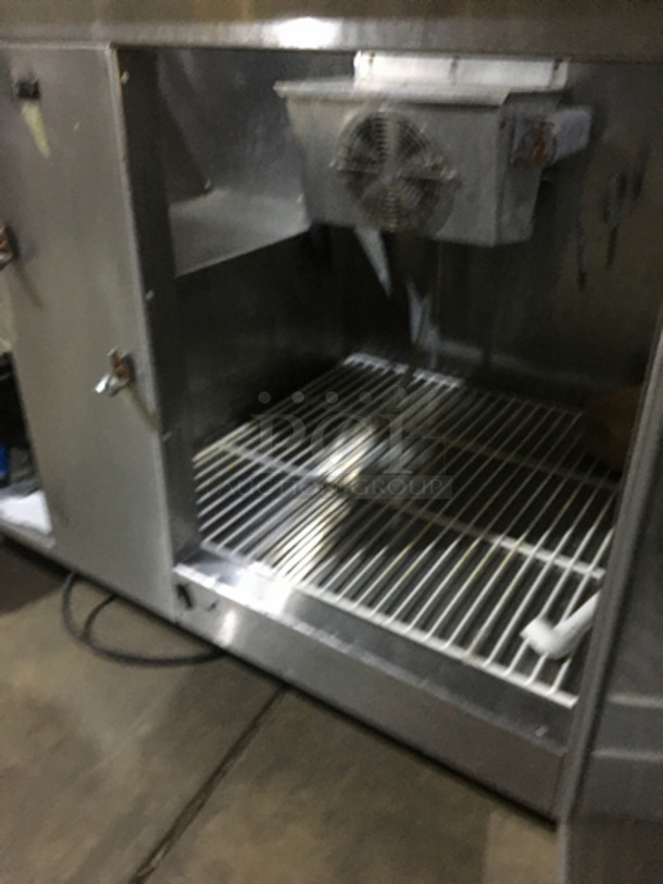 Universal Coolers Commercial Refrigerated Sandwich Prep Table! With 2 Door Underneath Storage Space! With Commercial Cutting Board! With Overhead Serving Shelf! All Stainless Steel!  - Image 6 of 10