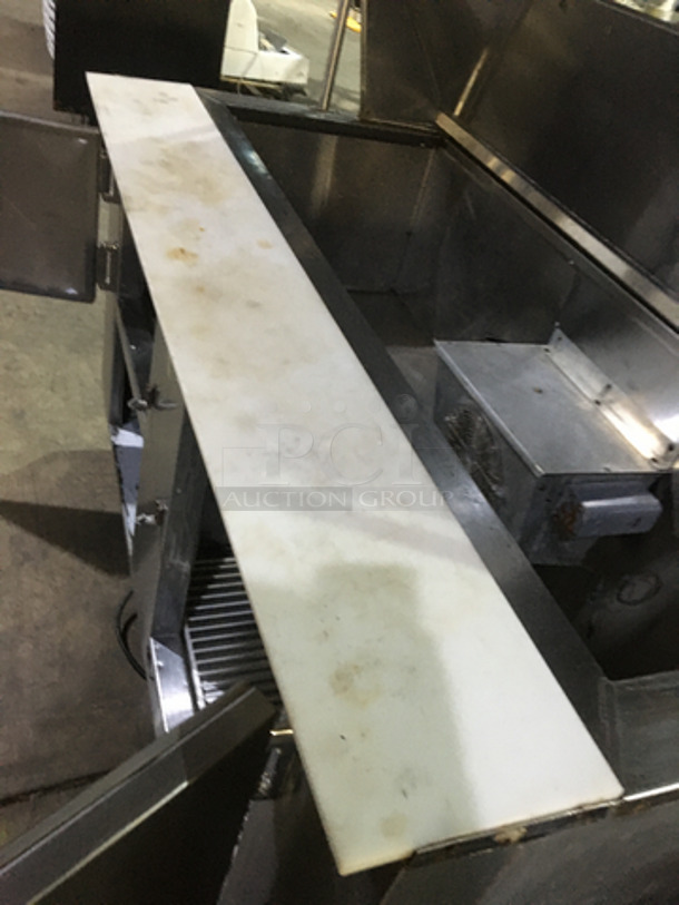 Universal Coolers Commercial Refrigerated Sandwich Prep Table! With 2 Door Underneath Storage Space! With Commercial Cutting Board! With Overhead Serving Shelf! All Stainless Steel!  - Image 8 of 10