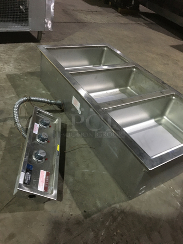 Wells Commercial 3 Well Drop In Steam Table! All Stainless Steel! Model MOD300TD Serial M3TD0917A0018! 208/240V! - Image 3 of 9