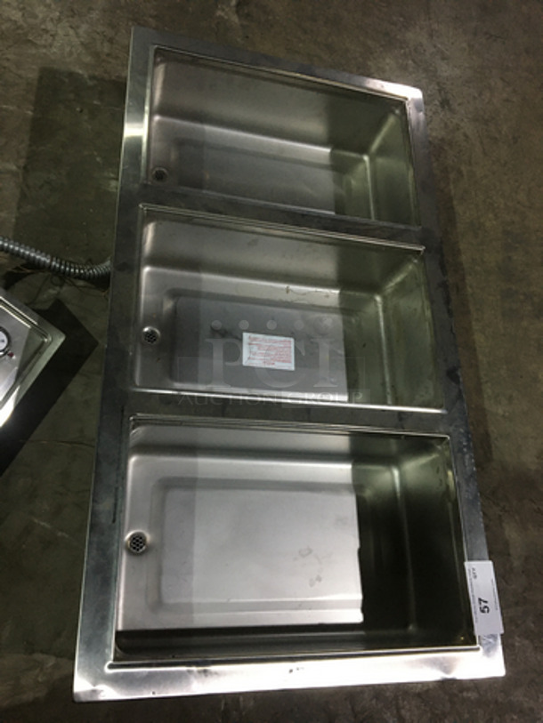 Wells Commercial 3 Well Drop In Steam Table! All Stainless Steel! Model MOD300TD Serial M3TD0917A0018! 208/240V! - Image 5 of 9