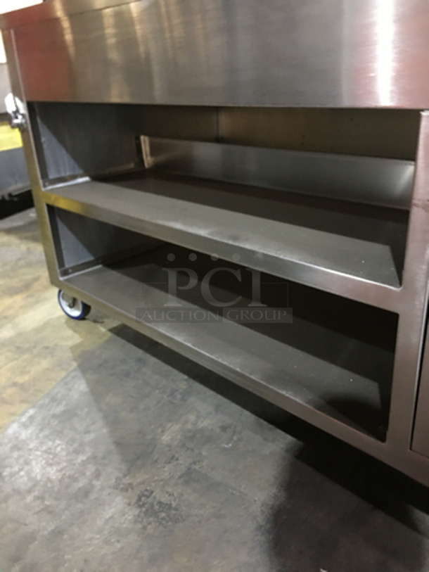 Precision Commercial Refrigerated Cold Pan! With Overhead Serving Shelf! With Sneeze Guard! With Underneath Storage Space! All Stainless Steel! 120V 1Phase! On Commercial Casters! - Image 7 of 9