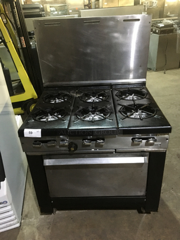 Garland All Stainless Steel Natural Gas Powered 6 Burner Stove! With Full Size Oven Underneath! With Backsplash! - Image 1 of 11