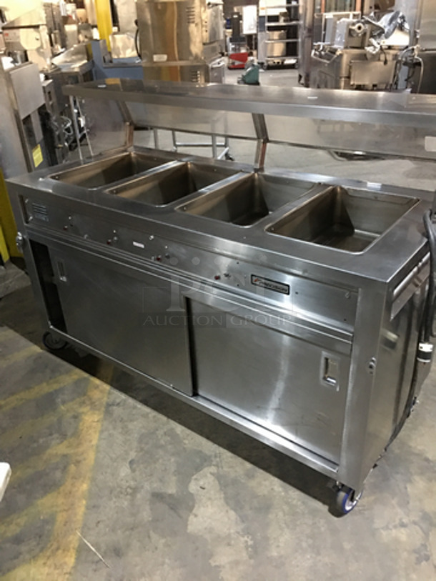 Precision Commercial 4 Well Steam Table! With Underneath Storage Space! With Sneeze Guard! All Stainless Steel Body! Model SST2004UDNYC Serial 679990891! 120V 1Phase! On Commercial Casters! - Image 3 of 9