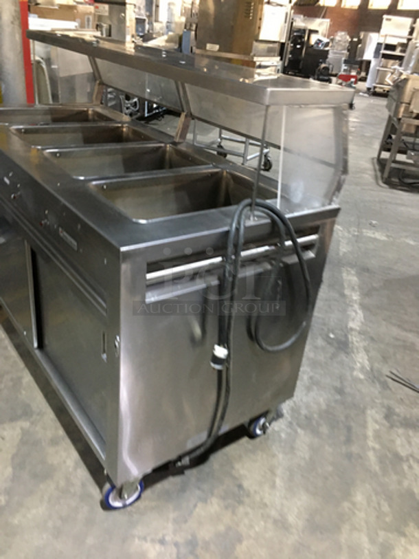 Precision Commercial 4 Well Steam Table! With Underneath Storage Space! With Sneeze Guard! All Stainless Steel Body! Model SST2004UDNYC Serial 679990891! 120V 1Phase! On Commercial Casters! - Image 4 of 9