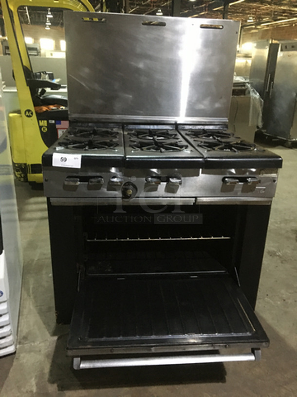 Garland All Stainless Steel Natural Gas Powered 6 Burner Stove! With Full Size Oven Underneath! With Backsplash! - Image 5 of 11
