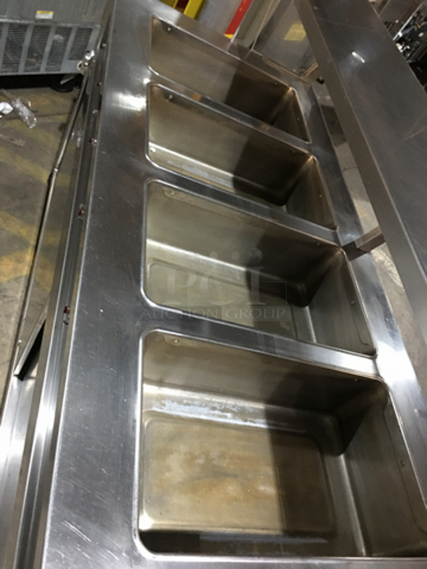 Precision Commercial 4 Well Steam Table! With Underneath Storage Space! With Sneeze Guard! All Stainless Steel Body! Model SST2004UDNYC Serial 679990891! 120V 1Phase! On Commercial Casters! - Image 5 of 9