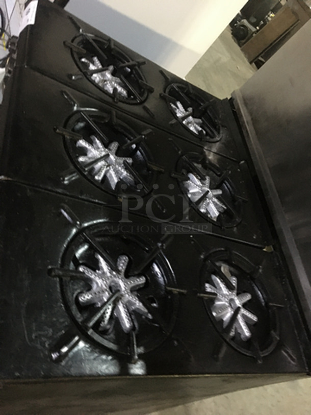 Garland All Stainless Steel Natural Gas Powered 6 Burner Stove! With Full Size Oven Underneath! With Backsplash! - Image 6 of 11