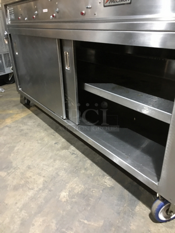 Precision Commercial 4 Well Steam Table! With Underneath Storage Space! With Sneeze Guard! All Stainless Steel Body! Model SST2004UDNYC Serial 679990891! 120V 1Phase! On Commercial Casters! - Image 7 of 9