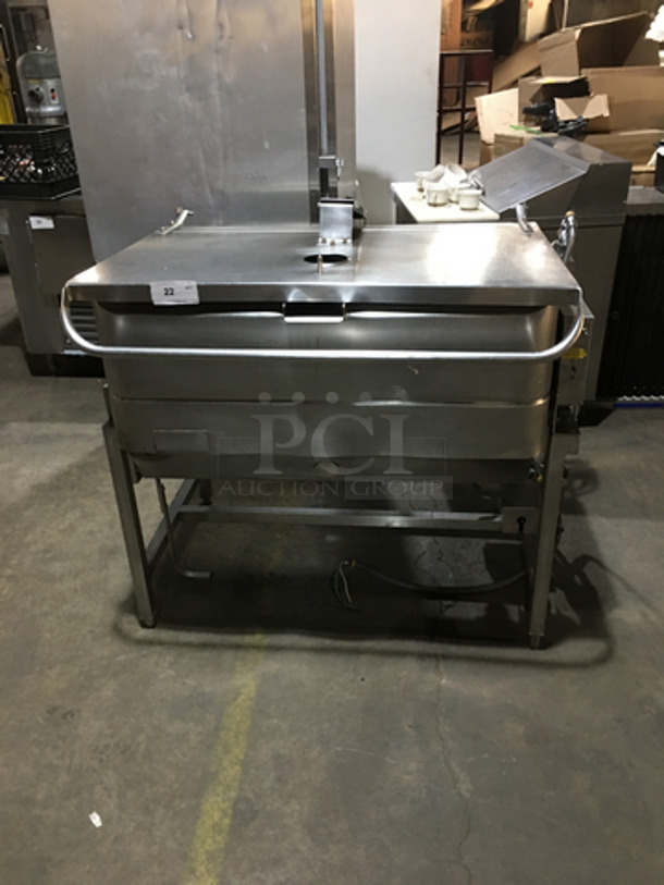 Groen All Stainless Steel Commercial Natural Gas Powered Tilted Braising Pan/Skillet! Model 40 On Legs! - Image 1 of 7