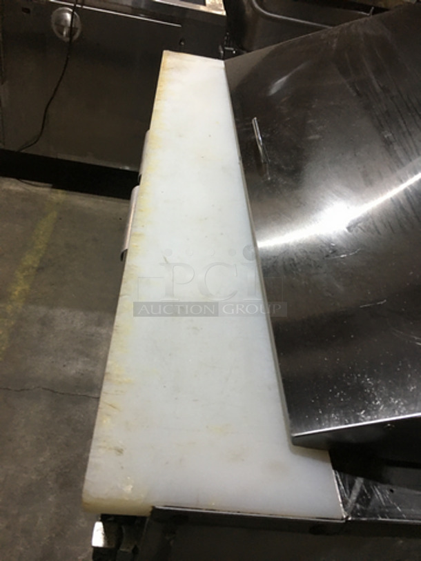 Leader Commercial Refrigerated Sandwich Prep Table! With 2 Door Underneath Storage Space! With Commercial Cutting Board! All Stainless Steel! Model LB48SC Serial UR092401! 115V 1Phase! On Casters! - Image 10 of 11