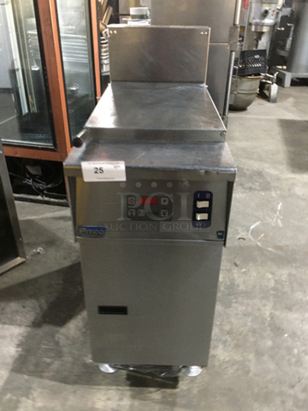 NICE! Pitco Electric Powered Commercial Pasta Cooker/Rethermalizer! With Backsplash! With Digital Touch Controls! All Stainless Steel! Model SRTE Serial E17DA023309! 208V 1Phase! On Legs!