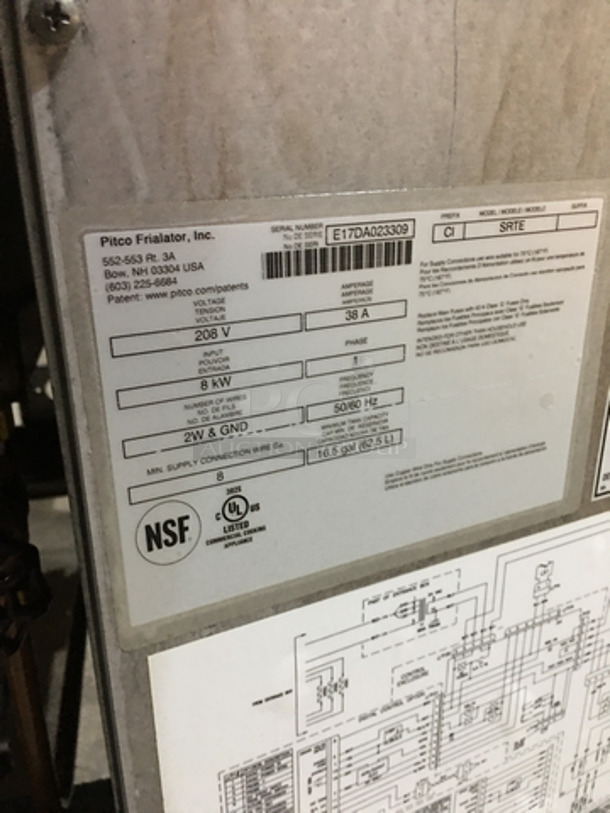 NICE! Pitco Electric Powered Commercial Pasta Cooker/Rethermalizer! With Backsplash! With Digital Touch Controls! All Stainless Steel! Model SRTE Serial E17DA023309! 208V 1Phase! On Legs! - Image 8 of 8