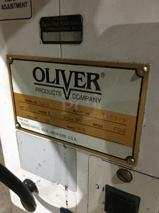 Oliver Commercial Countertop Bagel/Bun Slicer! All Stainless Steel! Model 702N Serial 155379! 115V 1Phase! - Image 5 of 8