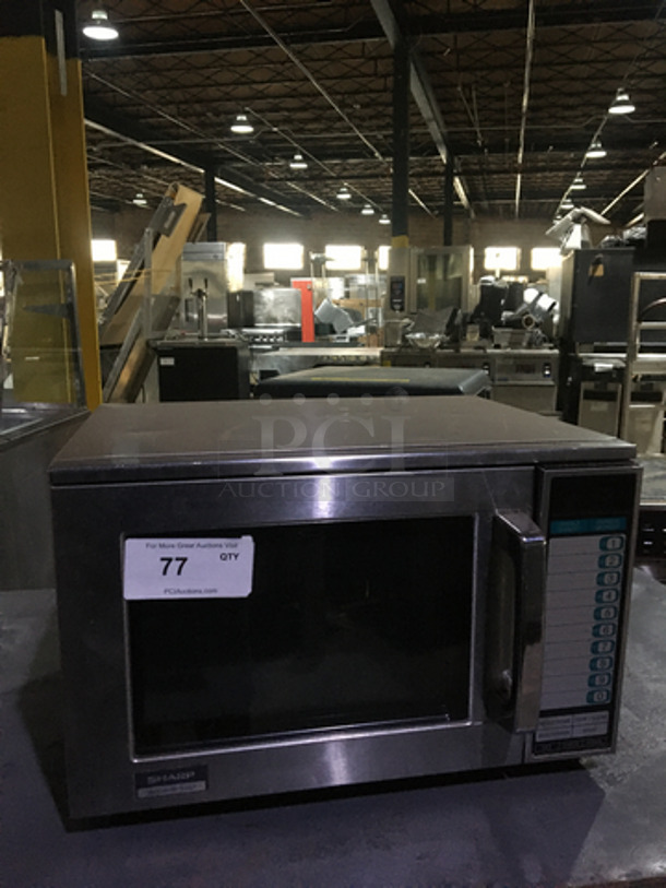 Sharp Commercial Countertop Microwave Oven! With View Through Door! All Stainless Steel! Model R23GTF! 208/230V!