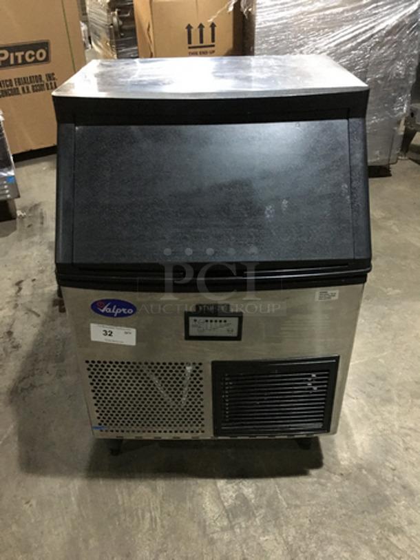Valpro Commercial Under The Counter Ice Making Machine! All Stainless Steel! Model VPIM280 Serial 8165329! 115V 1Phase! On Legs!