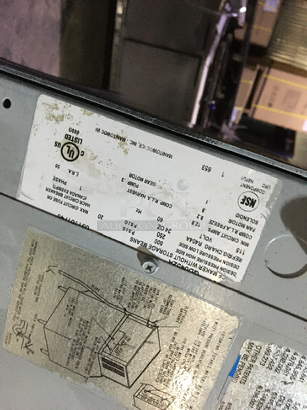 Manitowoc Commercial 500LBS AIR COOLED Ice Making Machine! With Ice Bin! All Stainless Steel! Model QD0452A! 115V 1Phase! 2 X Your Bid! Makes One Unit! - Image 7 of 8