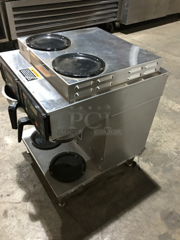 Bunn Commercial Countertop Dual Coffee Brewing Machine! Axiom Series! With 4 Coffee Pot Warming Stations! All Stainless Steel! Model AXIOM2/2TWIN Serial AXTN018535! 120/208/240V 1Phase! On Legs! - Image 2 of 9
