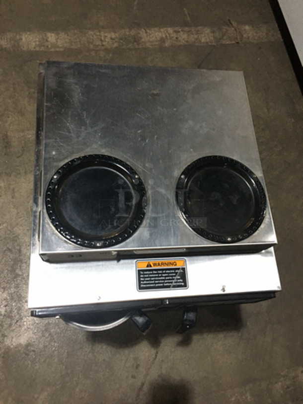 Bunn Commercial Countertop Dual Coffee Brewing Machine! Axiom Series! With 4 Coffee Pot Warming Stations! All Stainless Steel! Model AXIOM2/2TWIN Serial AXTN018535! 120/208/240V 1Phase! On Legs! - Image 5 of 9