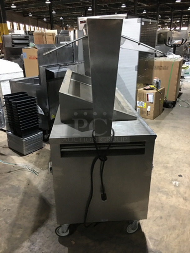 Sweet! Precision Stainless Steel Cold Pan/Salad Bar Display Self Service Bar! With Sneeze Guard! 120V 1 Phase! On Commercial Casters! - Image 3 of 8