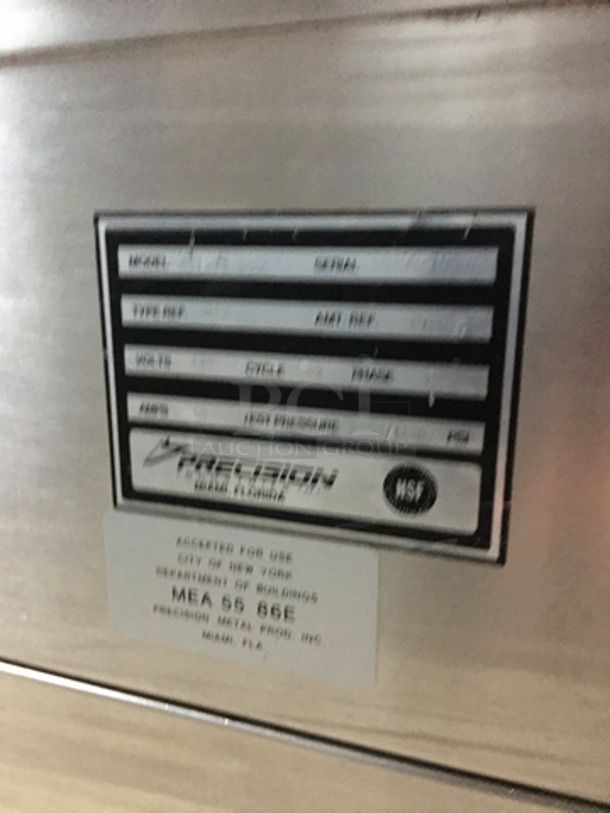 Sweet! Precision Stainless Steel Cold Pan/Salad Bar Display Self Service Bar! With Sneeze Guard! 120V 1 Phase! On Commercial Casters! - Image 6 of 8