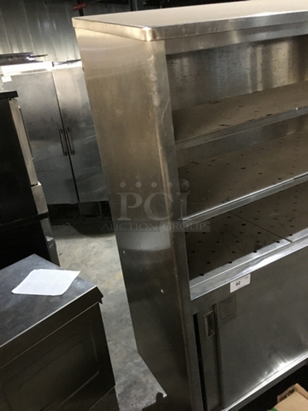 All Stainless Steel Custom Made Dish Rack Storage Cabinet! With Sliding Doors! On Legs!
 - Image 2 of 7