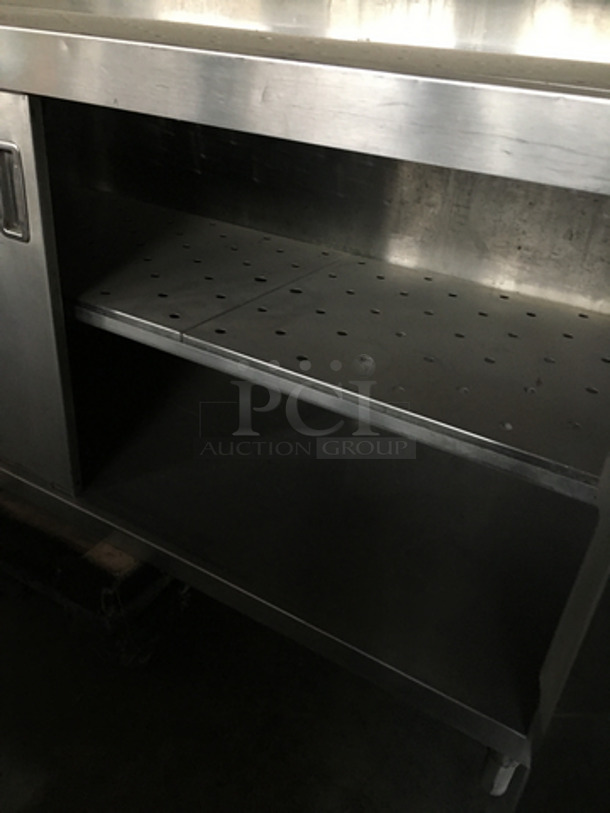 All Stainless Steel Custom Made Dish Rack Storage Cabinet! With Sliding Doors! On Legs!
 - Image 7 of 7