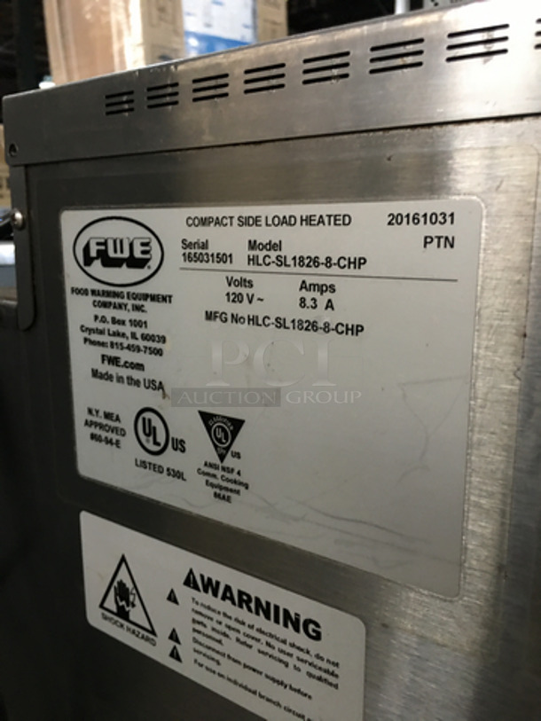 FWE All Stainless One Door Food Warming Cabinet! Model HLCSL18268CHP Serial 165031501! 120V 1 Phase! - Image 6 of 7