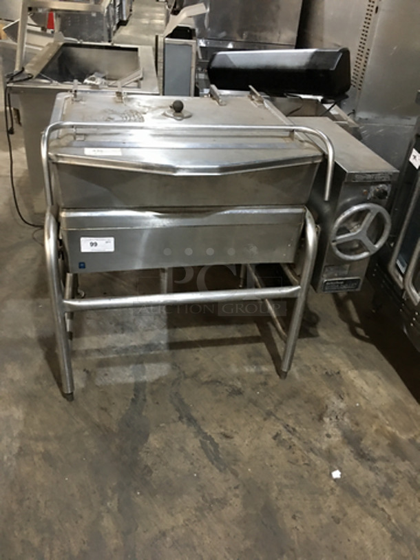 Market Forge Commercial Electric Powered Tilted Braising Pan/Skillet! Model 1000! All Stainless Steel! 208V 3 Phase! On Legs!