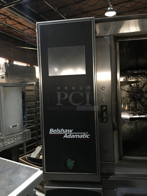 Belshaw Adamatic Commercial Electric Powered Dual Combi Oven! With View Through Doors! With Pan Racks Underneath! All Stainless Steel! Model FG189UZ84 Serial 2000003710FA032620! 2 X Your Bid! Makes One Unit! On Casters! - Image 7 of 9