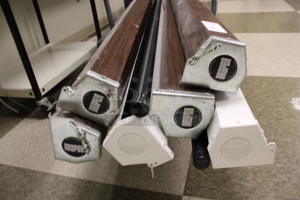 6 Various Projection Screens. Includes Draper. 124". 6 Times Your Bid! Does Not Include Cart. (Room 105) - Image 2 of 5
